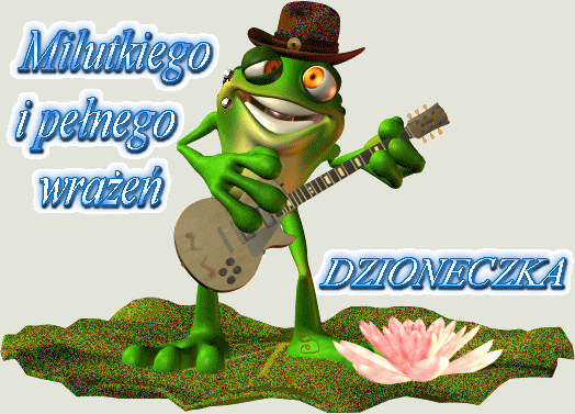 Miłego dnia żaba z gitarą